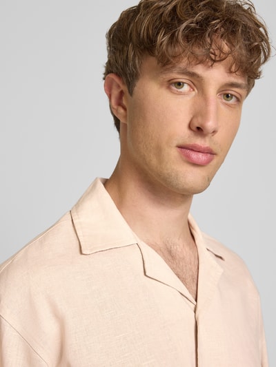 ANOTHER COTTON LAB Relaxed Fit Leinenhemd mit Logo-Stitching Beige 3