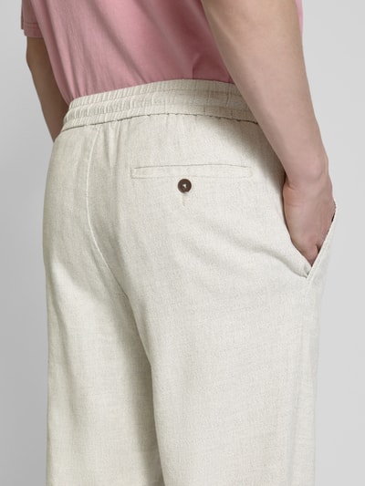 Only & Sons Loose Fit Leinenhose mit Strukturmuster Modell 'SINUS' Offwhite 3