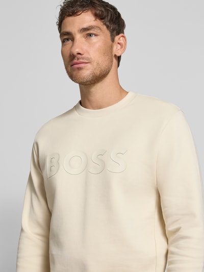 BOSS Green Regular Fit Sweatshirt aus Baumwoll-Mix Modell 'SALBO' Beige 3