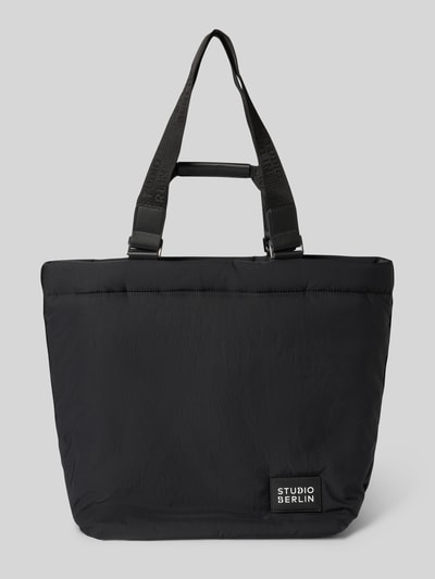 STUDIO BERLIN Handtasche mit Label-Badge Modell 'PRENZLAU' Black 2