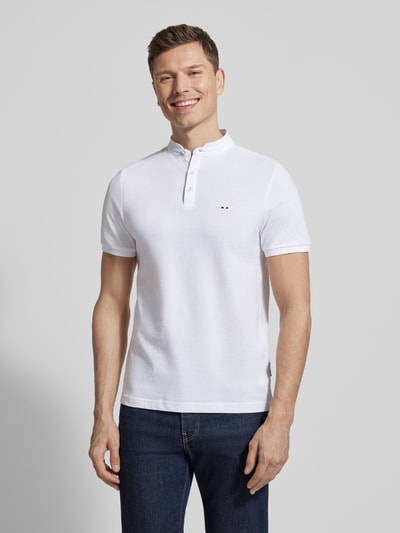 HECHTER PARIS Koszulka polo w kroju regular fit ze stójką Biały 4