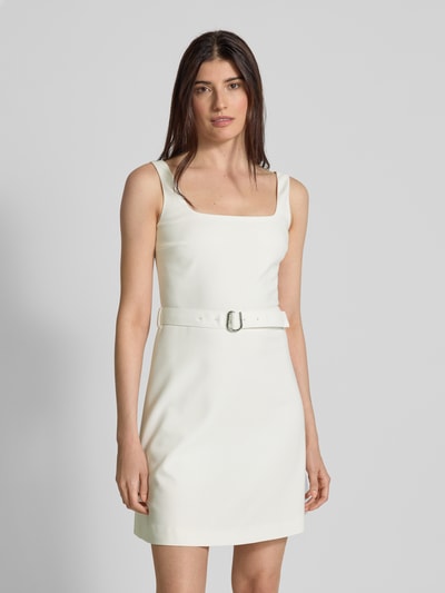 HUGO Minikleid mit Taillengürtel Modell 'Kamena' Weiss 4