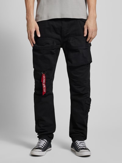 Alpha Industries Spodnie cargo o kroju regular fit ze szlufkami na pasek model ‘Tactical Pant’ Czarny 6