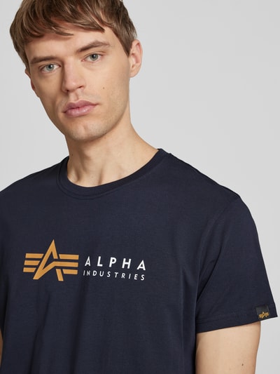 Alpha Industries T-shirt met labelprint Donkerblauw - 3