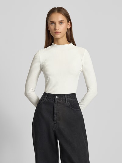 Only Slim Fit Langarmshirt mit Viskose-Anteil Modell 'LEMMA' Offwhite 4