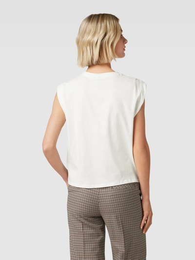 VERO MODA T-Shirt mit geripptem Rundhalsausschnitt Offwhite 5