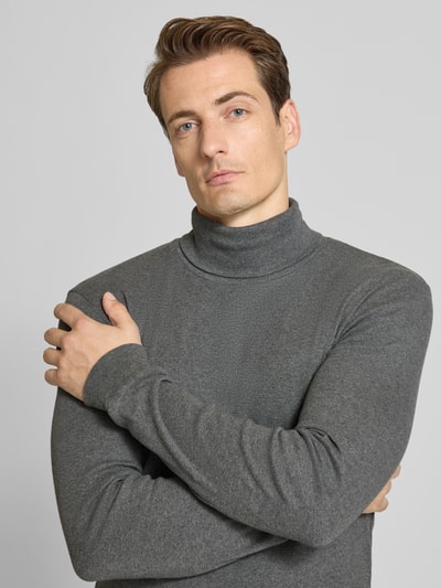 Marc O'Polo Regular Fit Langarmshirt aus reiner Baumwolle Anthrazit 3