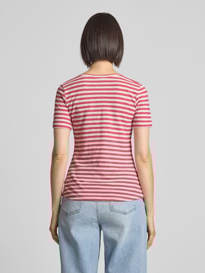 Marc O'Polo Regular Fit T-Shirt aus Slub Jersey Pink 5