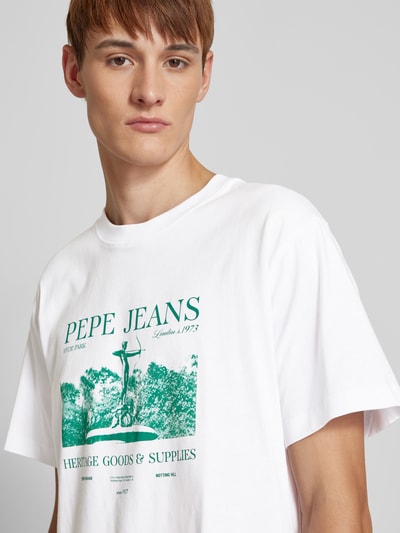 Pepe Jeans T-Shirt mit Label-Print Weiss 3