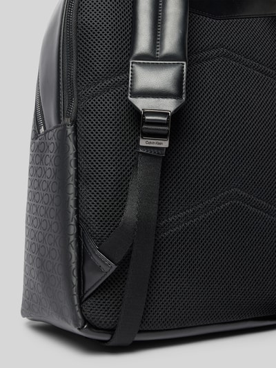 CK Calvin Klein Rucksack mit Label-Applikation Modell 'CK SLEEK' Metallic Black 3