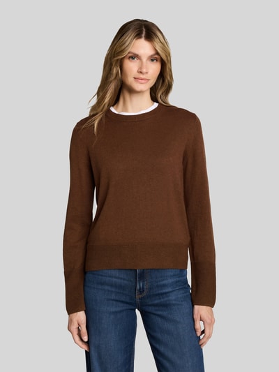 Tom Tailor Pullover aus Kaschmir mit Rippabschlüssen Camel 4
