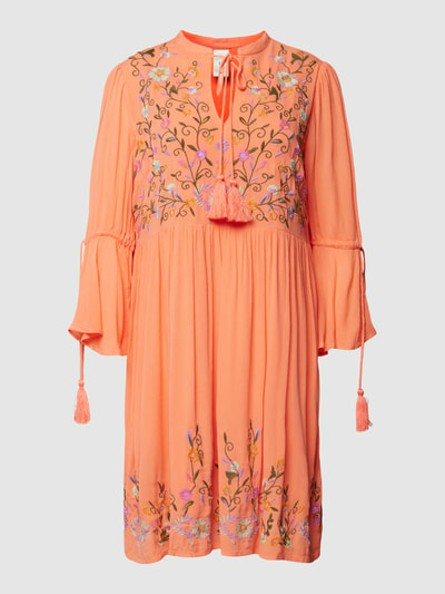 YAS Knielanges Viskosekleid mit Schlüsselloch-Ausschnitt Orange 2