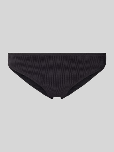 Produktfoto, Bikini-Slip mit elastischem Bund von Seafolly, schwarzer Material-Mix mit feiner Struktur, körpernaher Schnitt, Stretch-Anteil.