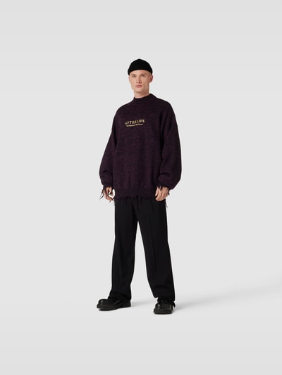 VETEMENTS Oversized Pullover mit Label-Stitching Violett 1