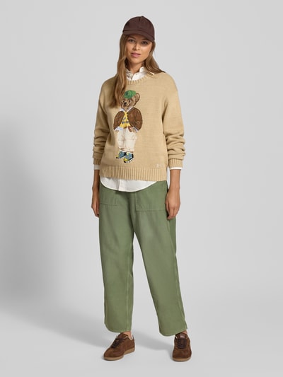 Polo Ralph Lauren Broek met steekzakken opzij en achterzakken Kaki - 1