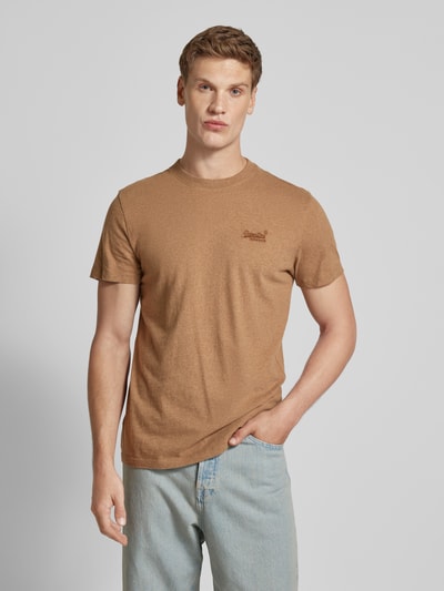 Superdry T-shirt met labelstitching Beige - 4