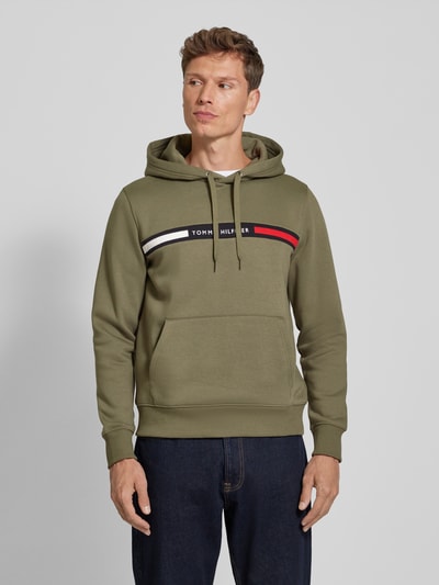 Tommy Hilfiger Bluza z kapturem z wyhaftowanym logo Oliwkowy 4