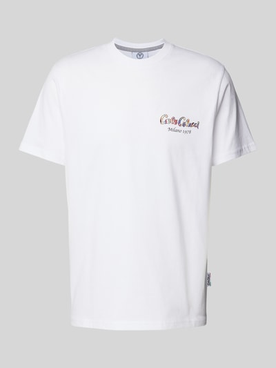 CARLO COLUCCI T-Shirt mit Label-Print Weiss 2