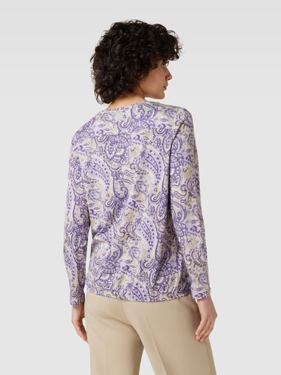 Soyaconcept Shirt met lange mouwen van viscosemix met paisleymotief, model 'Felicity' Lila - 5