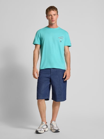 Tommy Jeans Regular fit T-shirt van puur katoen Turquoise - 1