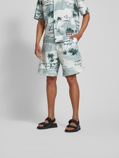 MAISON KITSUNE Shorts mit Allover-Print Hellgrau 4