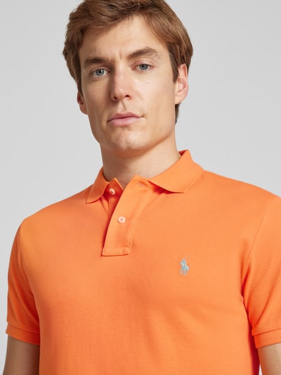 Polo Ralph Lauren Custom Slim Fit Poloshirt mit Label-Stitching Orange 3