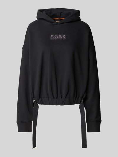 BOSS Orange Cropped Hoodie mit Label-Detail Modell 'EBLOUSA' Black 2