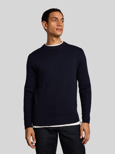 Tom Tailor Regular Fit Pullover aus reiner Baumwolle Dunkelblau 4
