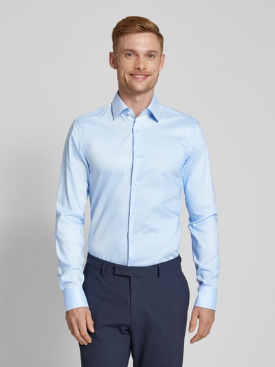 BOSS Slim fit zakelijk overhemd met knoopsluiting Bleu - 4