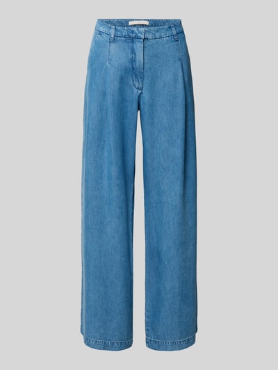 Produktfoto, Wide Leg Jeans aus Lyocell mit Eingrifftaschen van Lanius in lichtblauw, steekzakken, achterzak, bandwijdte maat 36: 39 cm, binnenbeenlengte maat 36: 81 cm