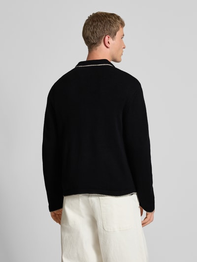 REVIEW Strickjacke mit Umlegekragen und Knopfleiste Black 5