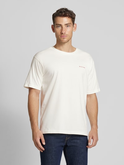 Mazine T-Shirt mit Label-Print Modell 'Travis' Offwhite 4