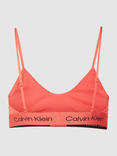 Calvin Klein Underwear Bralette met elastische band met logo, model 'UNLINED' Koraal - 3