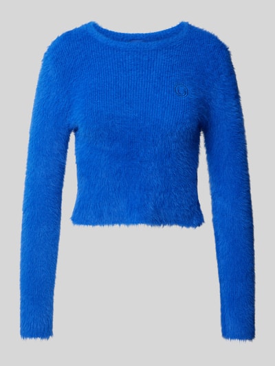 Hugo Blue Strickpullover mit Label-Stitching Modell 'Suverry' Blau 2