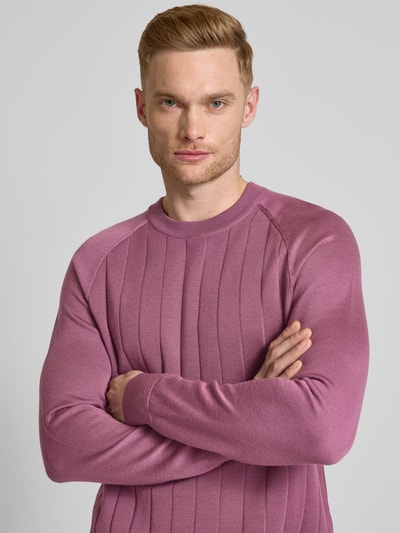 BOSS Gebreide pullover van scheerwolmix, model 'Belugo' Helder paars - 3