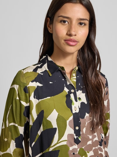 Milano Italy Knielanges Hemdblusenkleid mit kurzer Knopfleiste Gruen 3