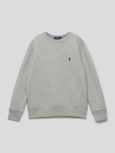 Polo Ralph Lauren Teens Sweatshirt in Melange-Optik mit Label-Stitching Mittelgrau Melange 1