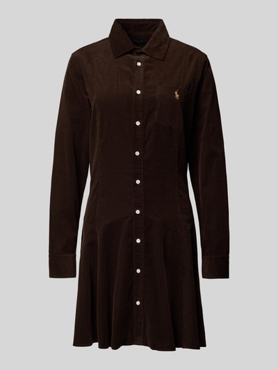 Polo Ralph Lauren Regular Fit Shirt Dress in Cord-Optik Schoko 2