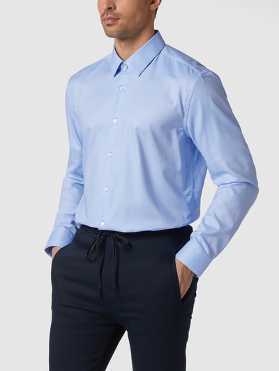 BOSS Slim fit zakelijk overhemd van katoen, model 'Isko' Bleu - 4