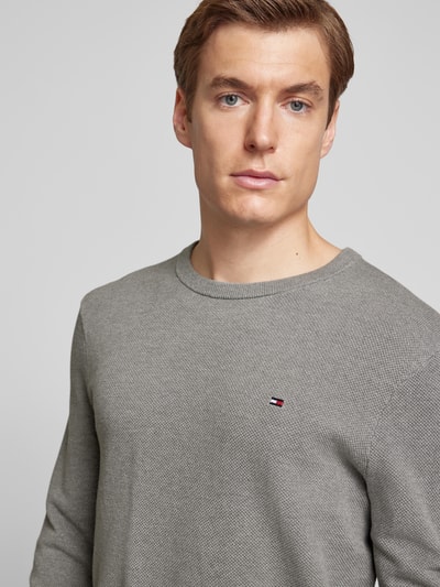 Tommy Hilfiger Gebreide pullover met ronde hals Lichtgrijs - 3