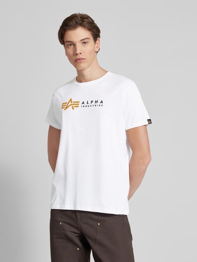 Alpha Industries T-shirt z nadrukiem z logo Biały 4