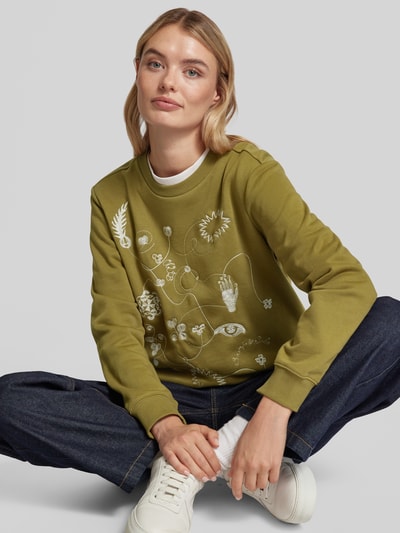 Scotch & Soda Sweatshirt mit Motiv-Stitching Oliv 3