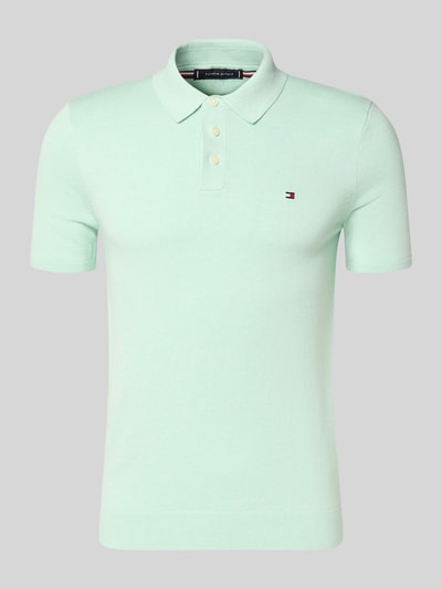 Tommy Hilfiger Regular Fit Strick-Poloshirt aus reiner Baumwolle Mint Melange 2