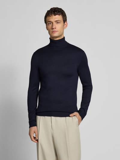 Only & Sons Regular Fit Rollkragenpullover aus Viskose-Mix Modell 'WYLER' Marine 4