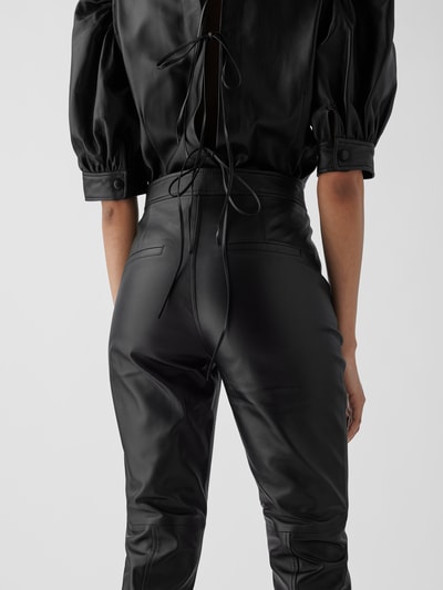 Custommade Lederhose mit Strasssteinbesatz Schwarz 6