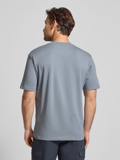 BOSS Green Regular fit T-shirt van puur katoen Rookblauw - 5