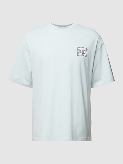 REVIEW T-Shirt mit Label-Detail Hellblau 2