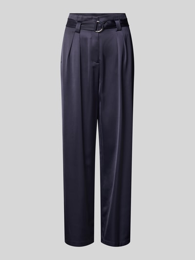 Produktfoto, Relaxed Fit Bundfaltenhose aus Viskose-Mix od s.Oliver BLACK LABEL, efekt: jednolity kolor, wykończenie: satyna, długość regularna, szlufki na pasek, wiązany pasek, zakładki w pasie, zapięcie na haczyk i ukryty zamek, boczne kieszenie, mieszanka wiskozy.