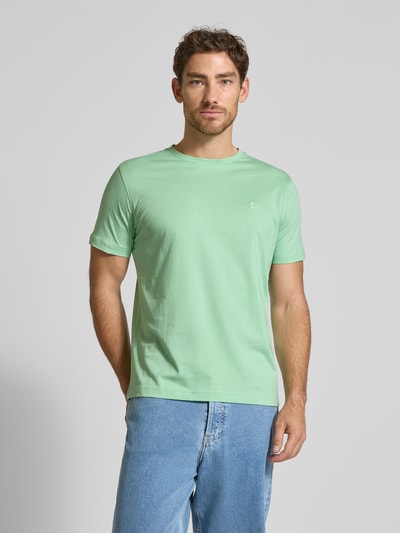 Lerros T-shirt o kroju regular fit z czystej bawełny Miętowy 4