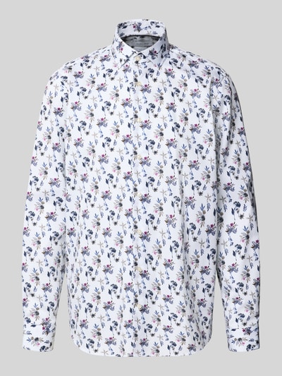 Produktfoto, Regular Fit Freizeithemd aus reiner Baumwolle mit floralem Muster von Christian Berg Men, weiß mit bunten Blumen, Kentkragen